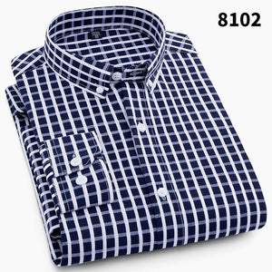 High Quality Mens Business Casual Long Sleeved Men Button Shirt Classic Striped Slim Fit Male Social Men's Dress Shirts Outwear