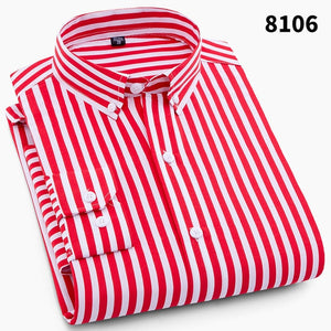 High Quality Mens Business Casual Long Sleeved Men Button Shirt Classic Striped Slim Fit Male Social Men's Dress Shirts Outwear