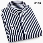 High Quality Mens Business Casual Long Sleeved Men Button Shirt Classic Striped Slim Fit Male Social Men's Dress Shirts Outwear