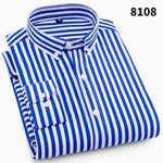 High Quality Mens Business Casual Long Sleeved Men Button Shirt Classic Striped Slim Fit Male Social Men's Dress Shirts Outwear