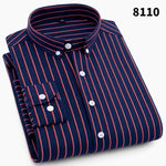 High Quality Mens Business Casual Long Sleeved Men Button Shirt Classic Striped Slim Fit Male Social Men's Dress Shirts Outwear