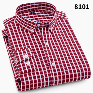 High Quality Mens Business Casual Long Sleeved Men Button Shirt Classic Striped Slim Fit Male Social Men's Dress Shirts Outwear
