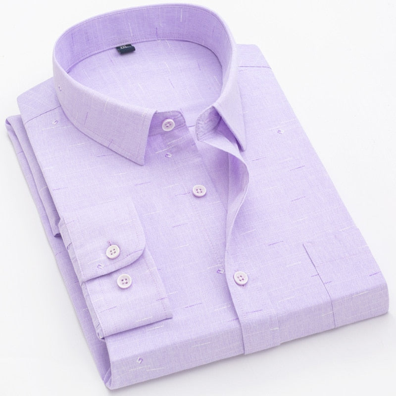 Light color printing fashion casual long sleeve shirt slim Men's shirt New store opening special men's long-sleeved shirt