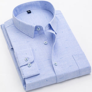 Light color printing fashion casual long sleeve shirt slim Men's shirt New store opening special men's long-sleeved shirt